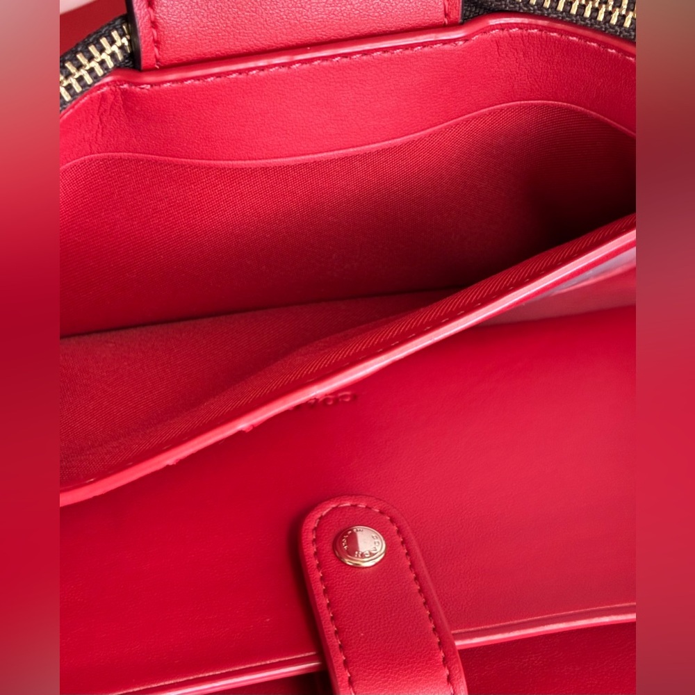 Coach Signature Canvas Wallet with Red Tab - Picture 8 of 13